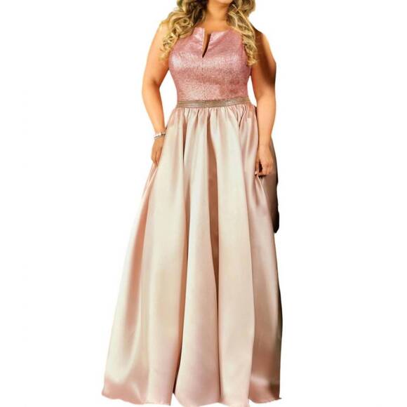 NEW KARISHMA CREATIONS envious couture prom dress in rose gold